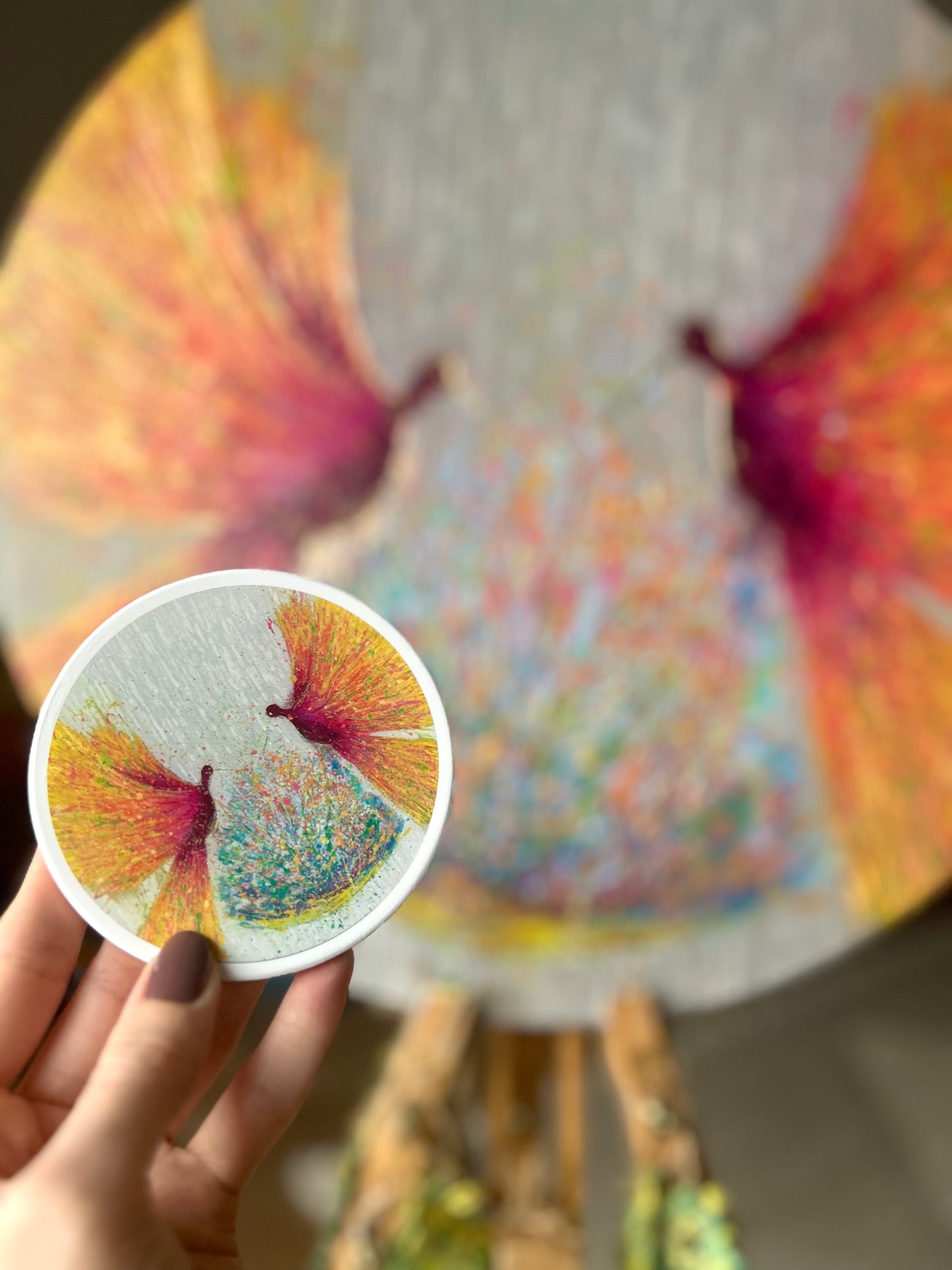 Joyful Birds Ceramic Coaster