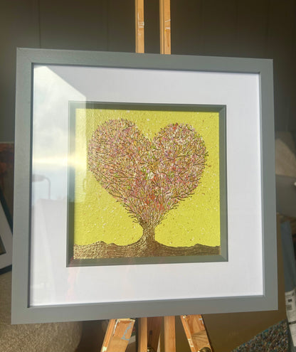 Abstract Heart Shape Tree Painting