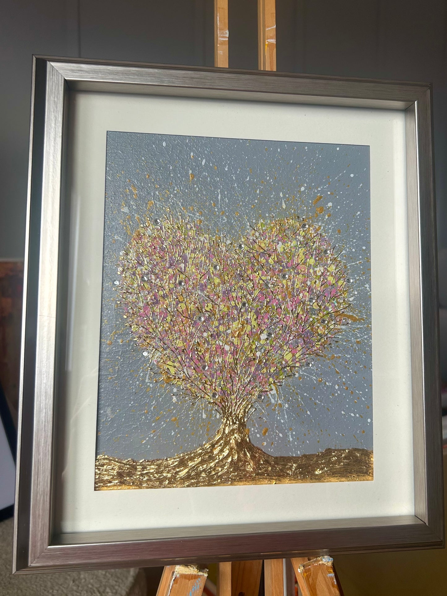 Abstract Heart Shape Tree Painting