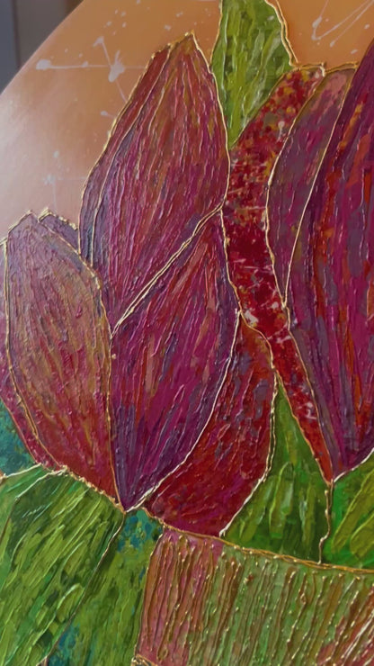 Floral Painting Circular Board